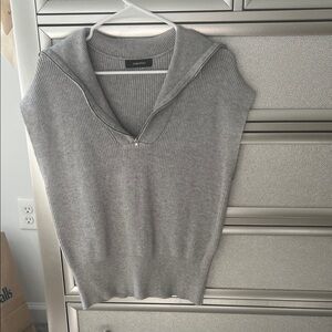 Gray Quarter-Zip Sweater Vest